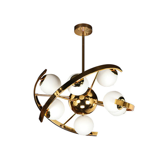 Modern Brass Sputnik Ceiling Chandelier W/ 9 Bulbs - Ideal For Living Room Décor