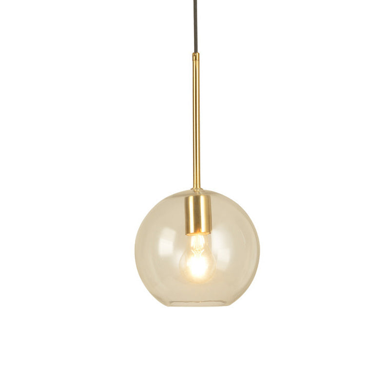 Modern Glass Globe Pendant Light - 1 Head, 8"/12" Wide - Stylish Dining Room Hanging Lamp Kit