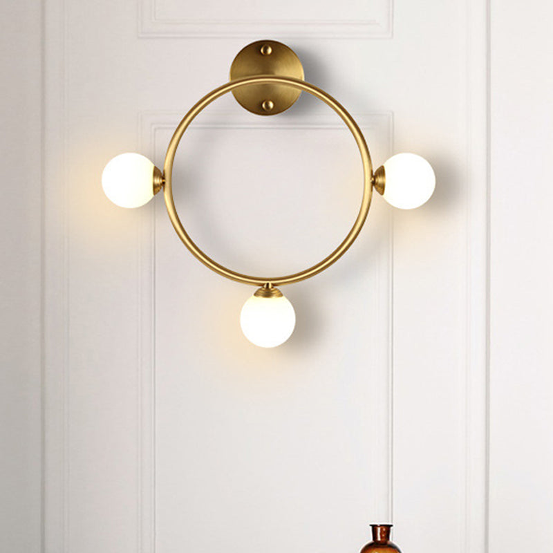 Modern Brass Metal Wall Sconce With 3 Led Lights For Bedside