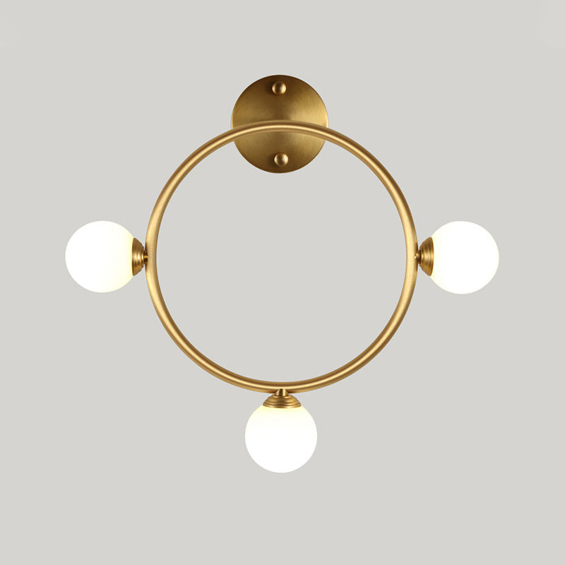 Modern Brass Metal Wall Sconce With 3 Led Lights For Bedside