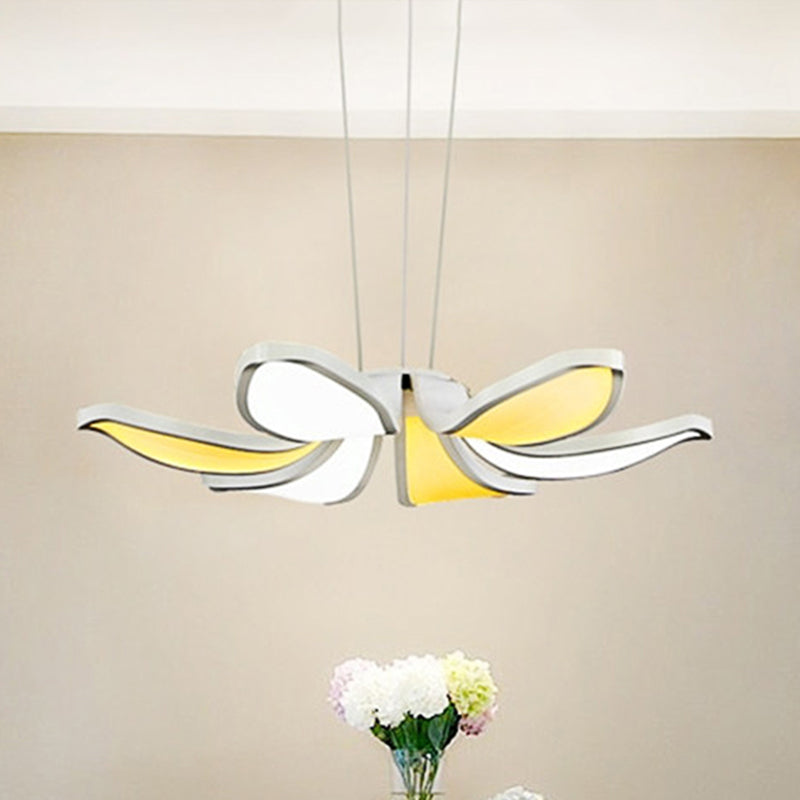 Contemporary Acrylic Chandelier Light - Flower Shape 6/8 Lights Led Hanging Ceiling Lamp