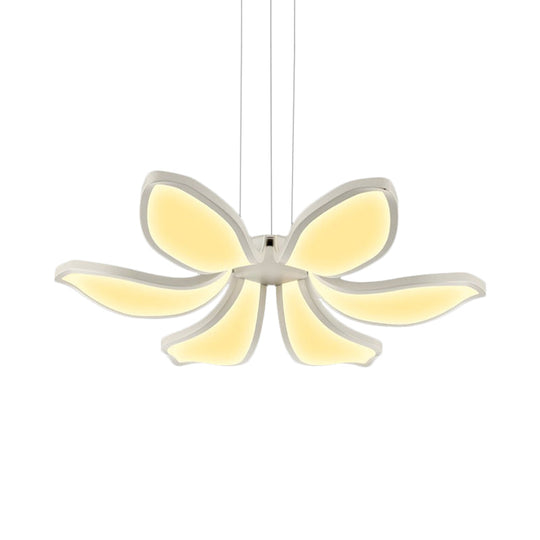 Contemporary Flower Shape Acrylic Chandelier - 6/8 White LED Lights - Hanging Ceiling Lamp in Multiple Light Variations
