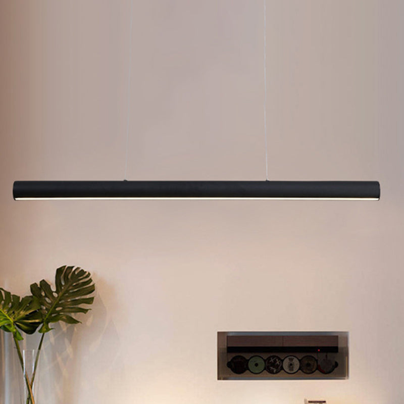 Modern Metal Linear Pendant Chandelier: Led 39/47 Wide Hanging Lamp Kit In Black With