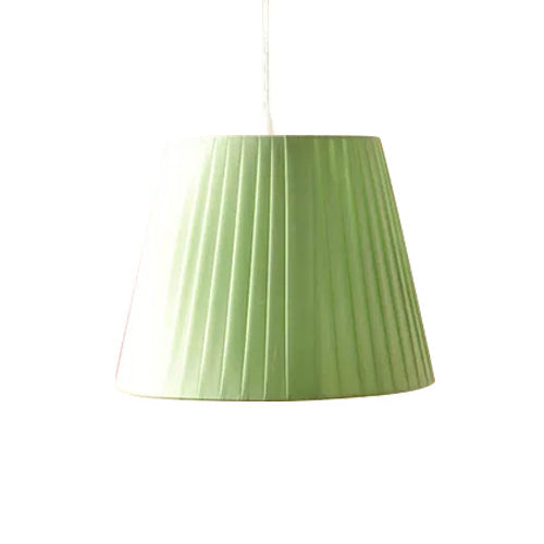 Tapered Fold Hanging Light - Fabric Pendant For Dining Room Green