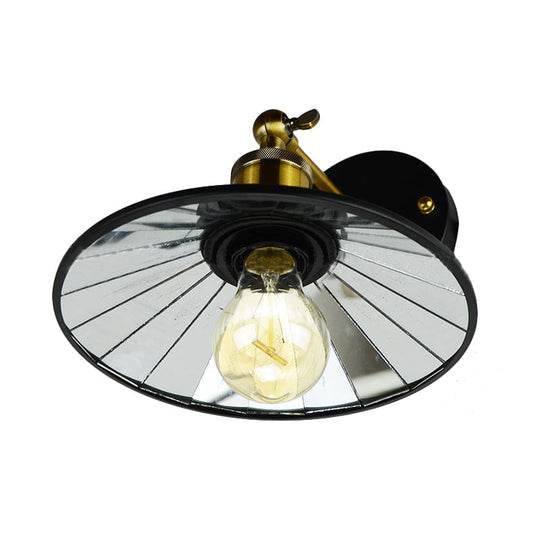 Antiqued Wide Flare Sconce Light Fixture - Wall Mounted Lamp For Restaurant (Black)