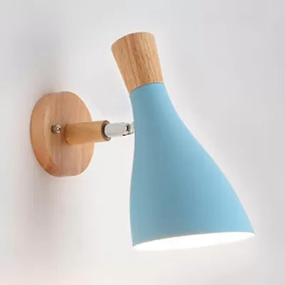 Nordic Rotatable Bottle Wall Sconce - 1 Head Metal Lamp For Kids Bedroom Blue