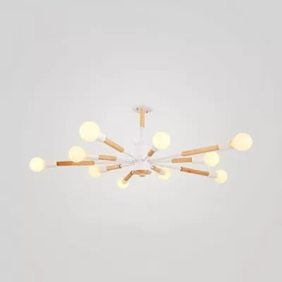 Nordic Style Wood Chandelier - Sky Bang Hanging Light For Kid Bedroom 10 / White