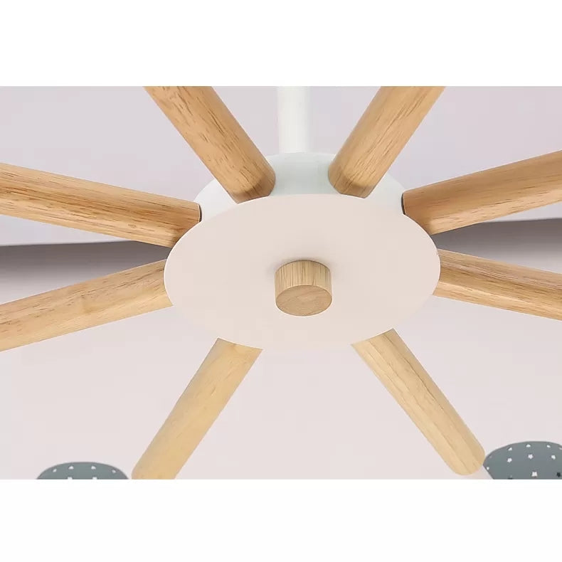 Metal Domed Shade Chandelier - Macaron Loft Hanging Light For Childs Bedroom (6 Heads)