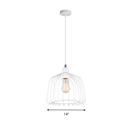 White Minimalist Metallic Pendulum Light: Stylish 1-Light Hanging Lamp Kit For Bedrooms
