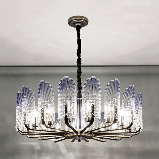 Contemporary Crystal & Metal Chandelier Lighting - Brass Finish, 8/9/10 Lights