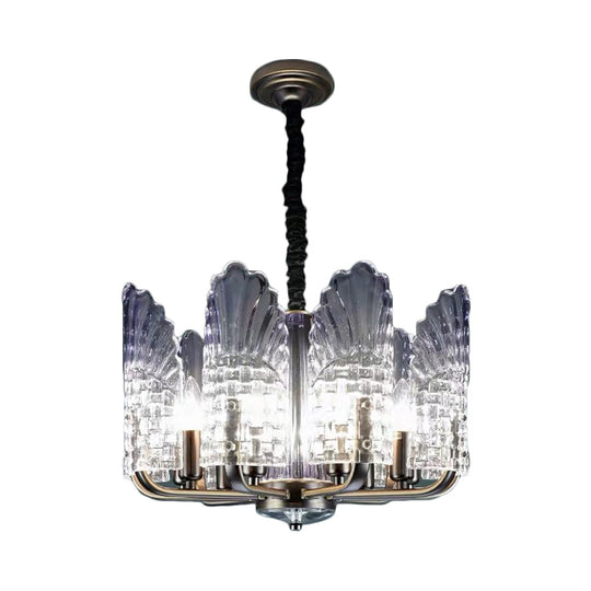 Contemporary Crystal And Metal Chandelier With Radial Lights In Brass Finish - 8/9/10 Lamps