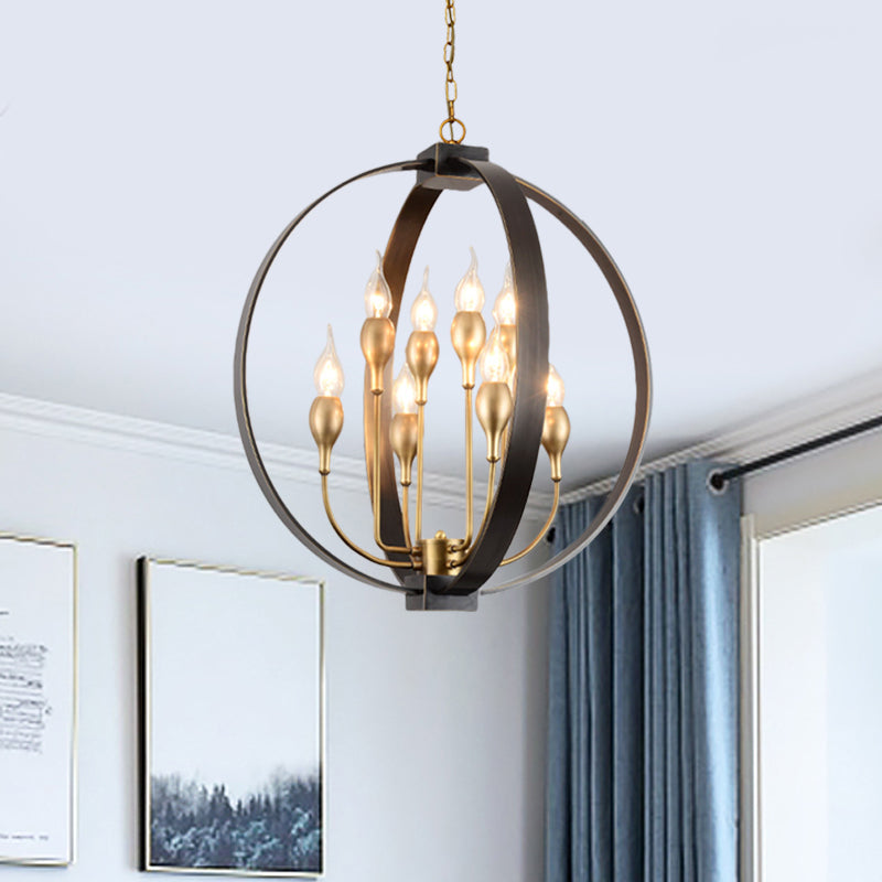 Classic Black Metal Chandelier - 4/8 Lights Ceiling Light Candelabra Style. Perfect For Living Room