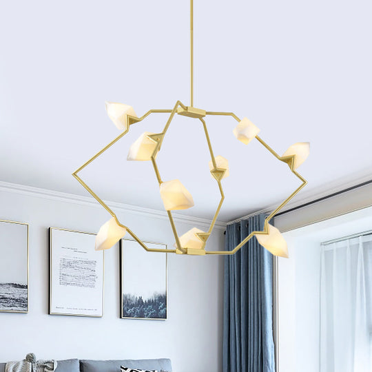 Modern Black/Gold Chandelier With Branching Design Shades - Elegant 5/8 Lights Dining Room Ceiling