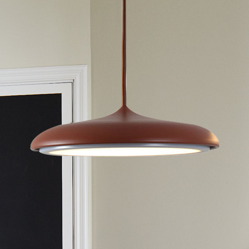 Modern Metal Pendant Light With White/Pink/Yellow Shade - 10/16 Diameter Warm/White Lighting