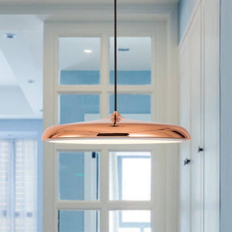 Modern Metal Pendant Light With White/Pink/Yellow Shade - 10/16 Diameter Warm/White Lighting