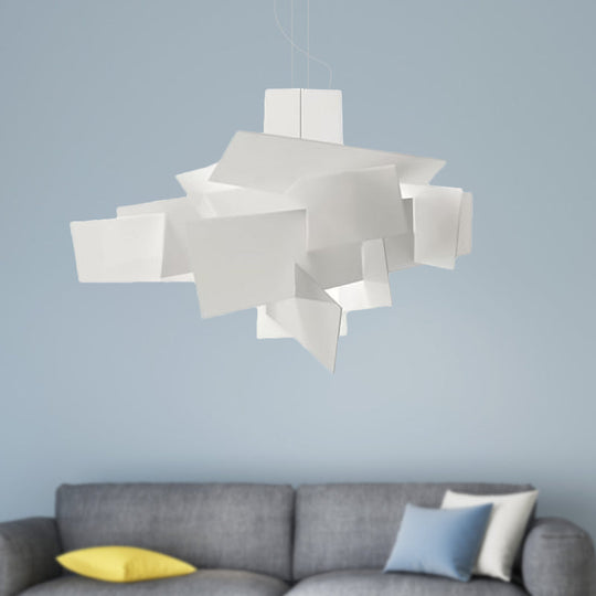 Minimalist Acrylic Single Light Pendant Lamp - Irregular Shape, White Ceiling Fixture