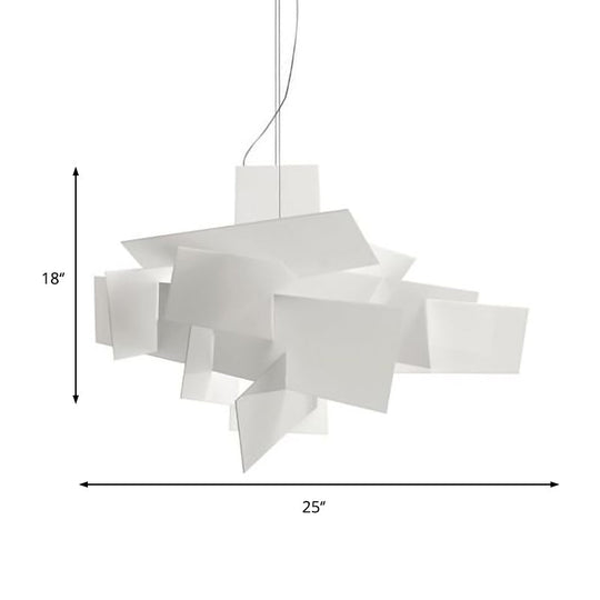 Minimalist Acrylic Single Light Pendant Lamp - Irregular Shape, White Ceiling Fixture