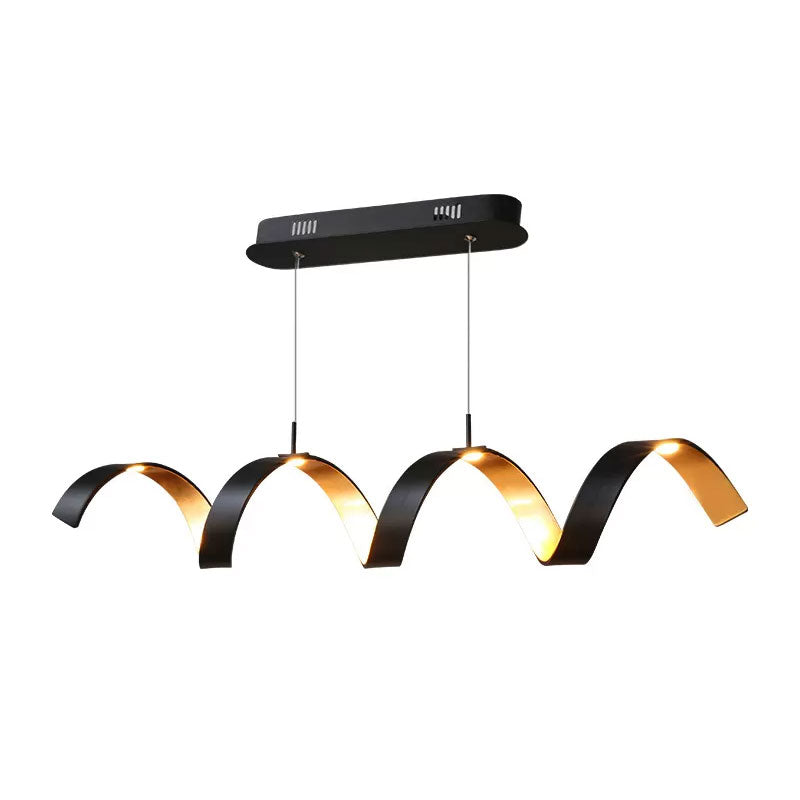 Modern Black Rolling Chandelier With Minimalist Design - 1 Light Acrylic Ceiling Fixture