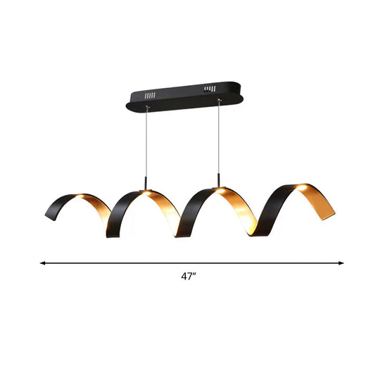 Modern Black Rolling Chandelier With Minimalist Design - 1 Light Acrylic Ceiling Fixture