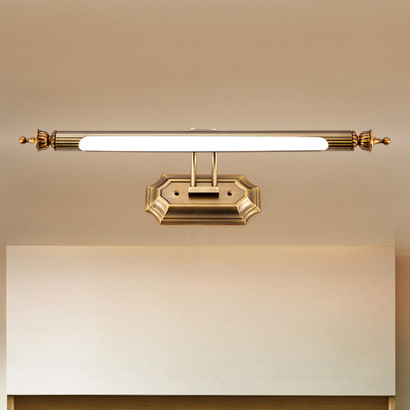 Led Vanity Light Fixture - Modernist Style With Brass Tubed Sconce Wall Warm/White Lighting 18.5/26