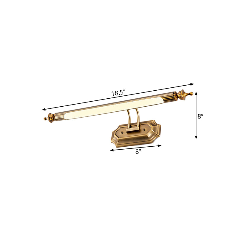 Led Vanity Light Fixture - Modernist Style With Brass Tubed Sconce Wall Warm/White Lighting 18.5/26