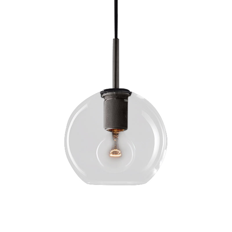 Modernist Pendant Lamp: Black/Brass/Chrome Triangle/Round Design With Clear Glass Ceiling Fixture -