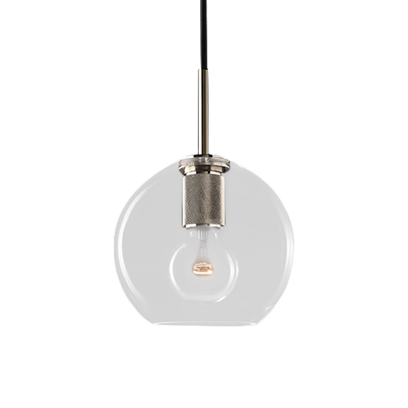 Modernist Pendant Lamp: Black/Brass/Chrome Triangle/Round Design With Clear Glass Ceiling Fixture -