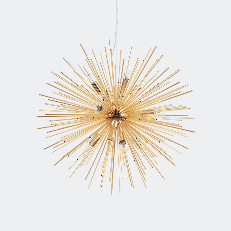 Gold Metal Starburst Chandelier Pendant Light - 20.5/23/25 Dia Modern Led Hanging Ceiling