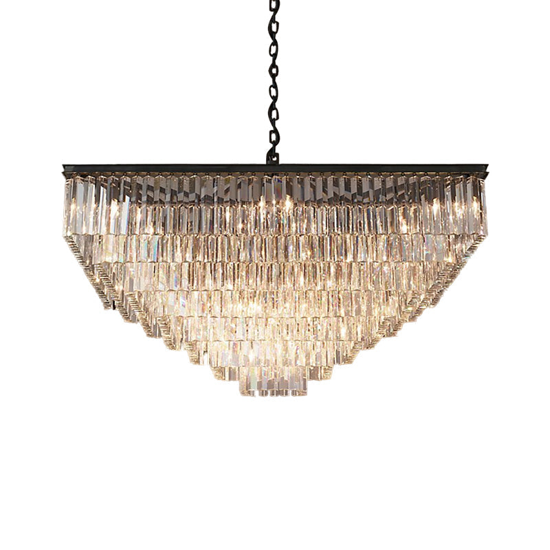Modern 3/5/7-Tier Living Room Chandelier With Clear Crystal Shade And Led Suspension Pendant Various