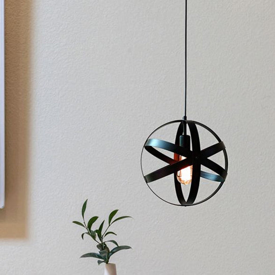 Retro Style Black Orb Ceiling Light: 8/12/16 Iron 1 Head Lamp For Living Room