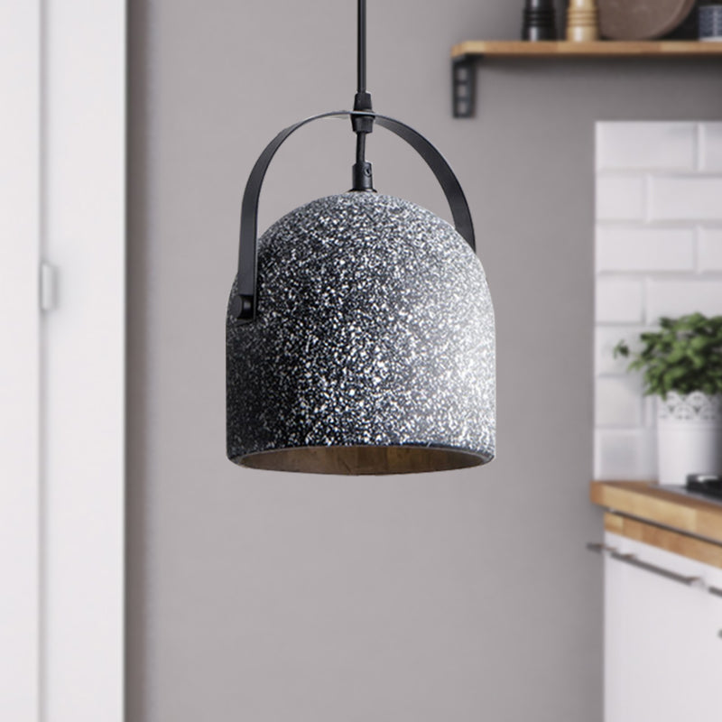Nordic Cement Dome Pendant Light - 1 Light, Black/Gray/White