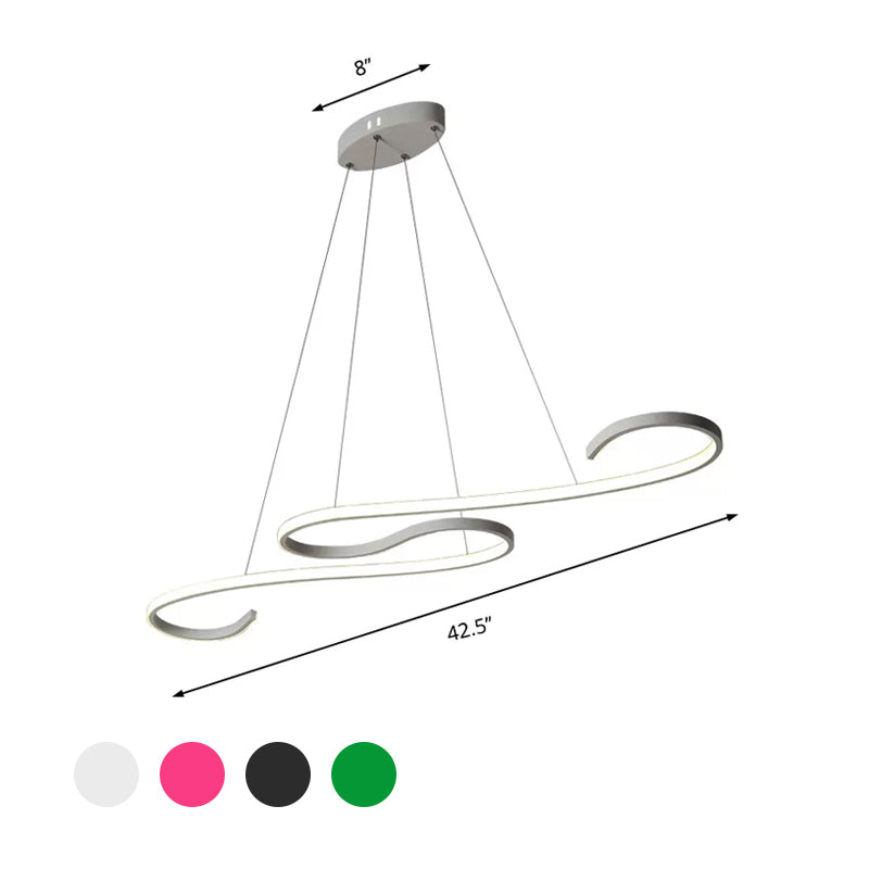 Nordic Acrylic Led Twist Pendant Light - Pink/Black/White With Warm/White/Natural Glow