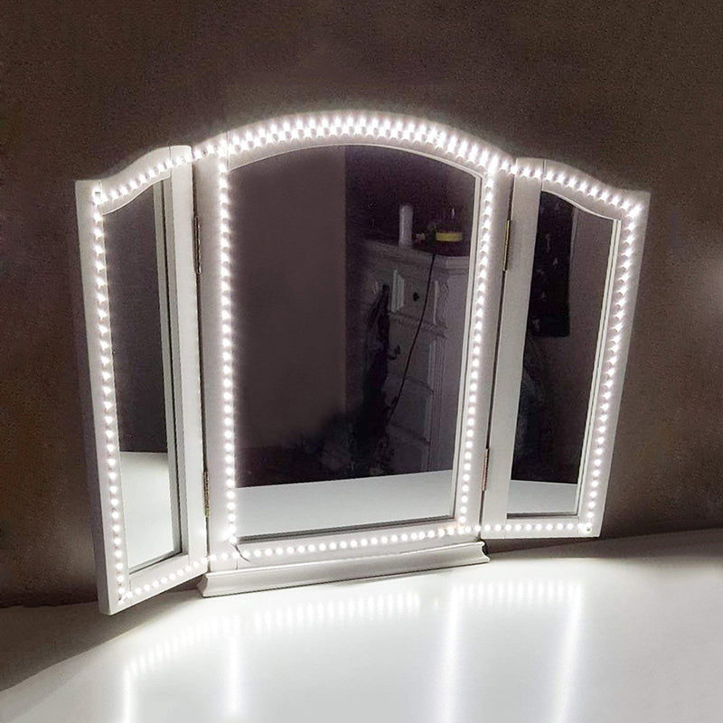 Contemporary Led Vanity Strip Light - Metal Linear Make-Up Lighting For Bedroom White