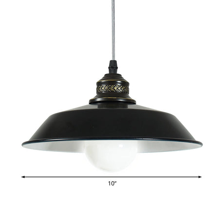 Stylish Barn Loft Ceiling Pendant Light - Metallic Black 10/14 Diameter