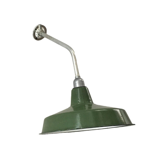 Outdoor Farmhouse Iron Wall Sconce With Bend Arm - 12/14 Wide Green Barn Finish 1 Bulb