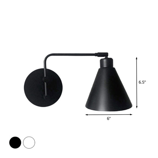 Farmhouse White/Black Rotatable Wall Mount Sconce Light Fixture For Living Room