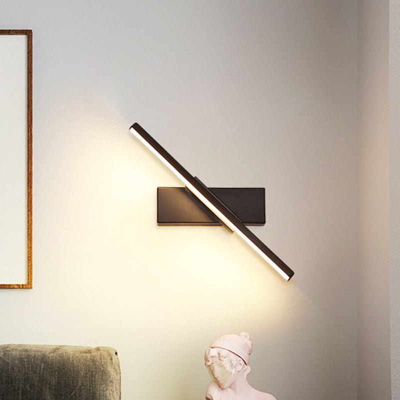 Modern Slim Led Wall Sconce With Acrylic Linear Design In White/Black - Choose Warm Or White Light