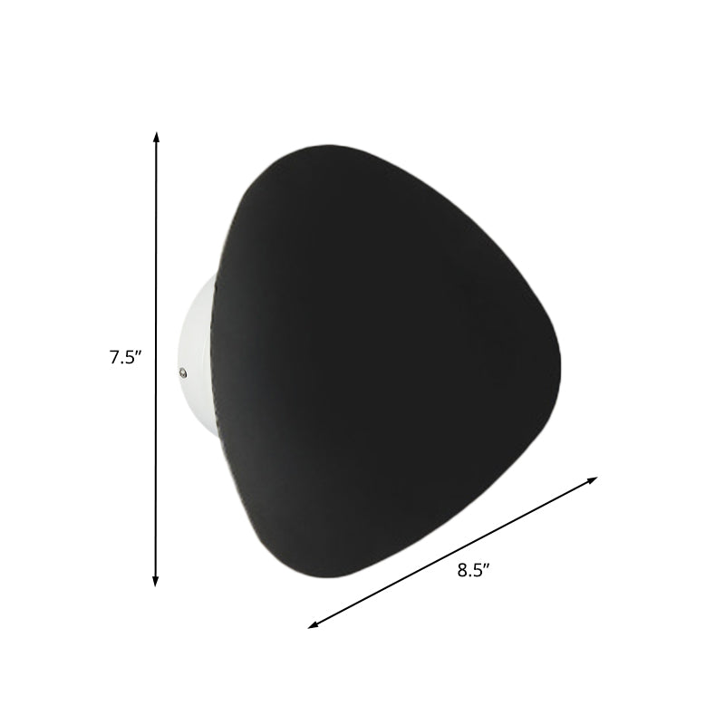 Minimalist Metallic Triangle Wall Sconce - 8.5/10.5 Wide Led Black Lamp For Corridor
