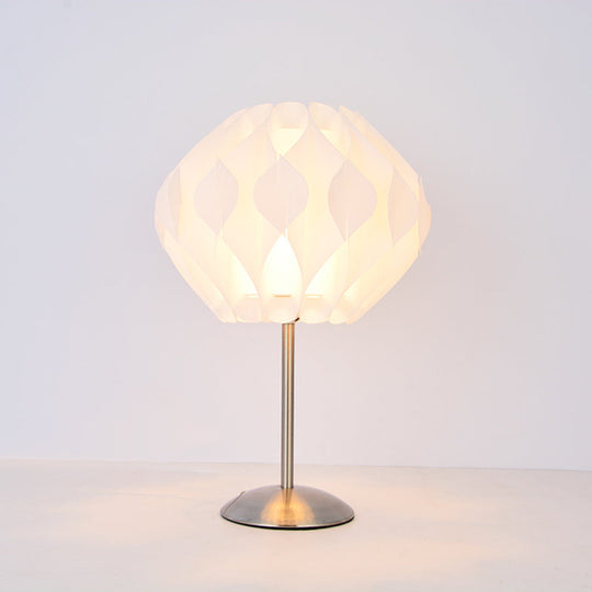 Modern White Led Nightstand Lamp - Blossom Table Light With Acrylic Design And Iron Base For Bedroom