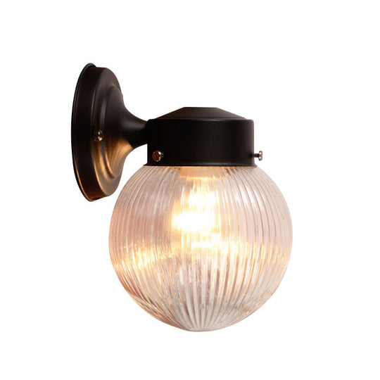 Vintage Globe Wall Sconce With White/Clear Glass Shade - Ideal For Bathrooms
