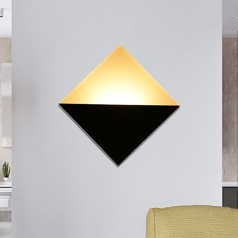 8 Contemporary Led Wall Lamp - Acrylic Shade Black/White Square Sconce Light