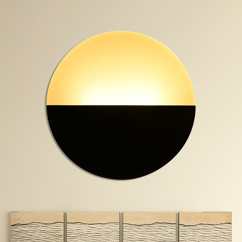 Round Acrylic Led Wall Sconce - Simplicity At Its Finest (White/Black) Black