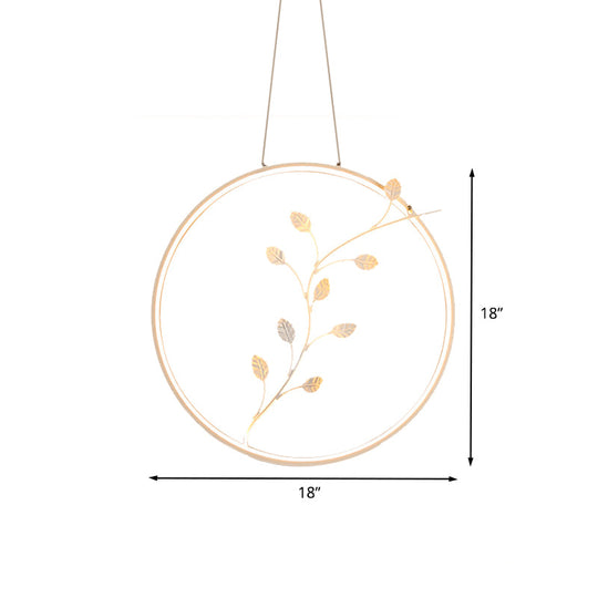 Minimalist LED Acrylic Hanging Light with Branch Décor - Warm/White Light Suspension Lamp