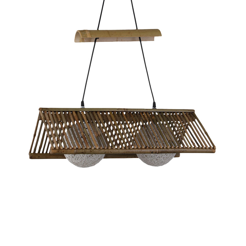 Bamboo Country Basket Ceiling Pendant Light - 1/2 Lights - Brown - Perfect for Restaurants