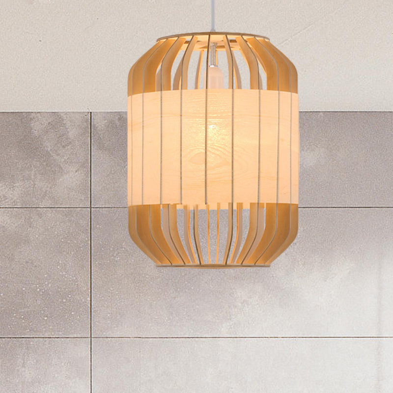 Contemporary Beige Bamboo Pendant Light For Dining Room / 16