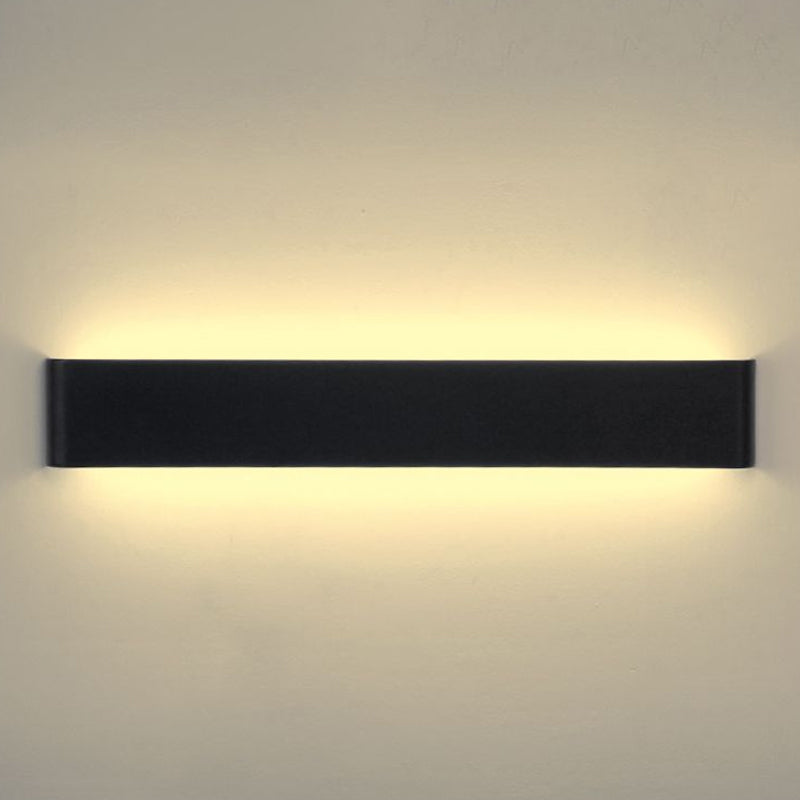 Minimalist Metal Led Rectangle Wall Light In Black/Silver Warm/White Lighting - 6/10 Dia. Living