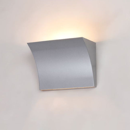 Modern Metal Led Wall Sconce Light Fixture For Living Room - Black/Silver Slide Design