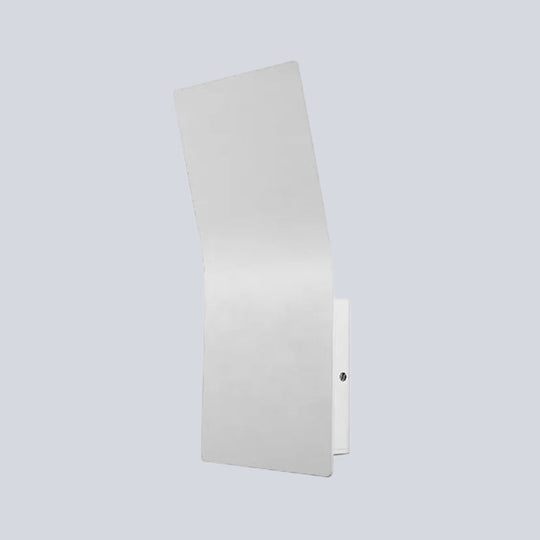 Simple Style Metallic Bend Rectangular Wall Sconce - 2-Light White Finish