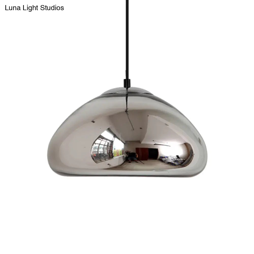 7’/12’ Doublewalled Pendant Lighting Postmodern Glass Suspension Lamp - Silver/Gold/Bronze