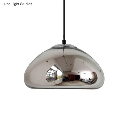 7’/12’ Doublewalled Pendant Lighting Postmodern Glass Suspension Lamp - Silver/Gold/Bronze